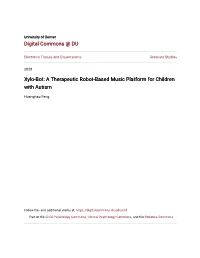 Xylo-Bot: a Therapeutic Robot-Based Music Platform for Children with Autism