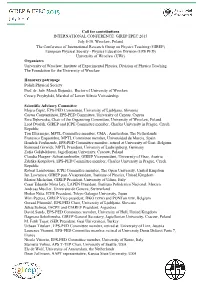 Call for Contributions to GIREP EPEC 2015