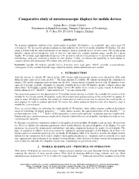 Comparative Study of Autostereoscopic Displays for Mobile Devices