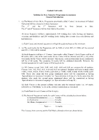 Gauhati University Syllabus for M.A. Semester Programme in Assamese