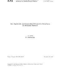 Lie Algebroids and Generalized Projective Structures on Riemann Surfaces