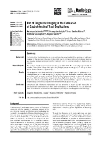 Use of Diagnostic Imaging in the Evaluation of Gastrointestinal Tract