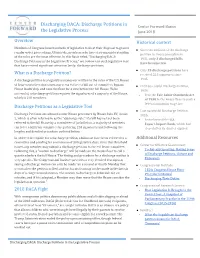 Discharge Petitions in Center Forward Basics the Legislative Process June 2018