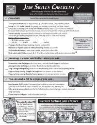 Jam Skills Checklist