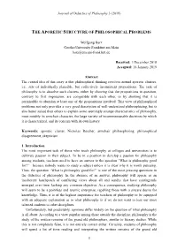 The Aporetic Structure of Philosophical Problems