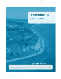 APPENDIX L9 Public Comments