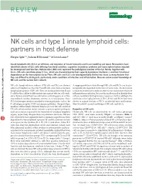 NK Cells and Type 1 Innate Lymphoid Cells: Partners in Host Defense