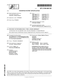 Process for Preparing Highly Pure Lithium Carbonate