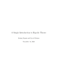 A Simple Introduction to Ergodic Theory