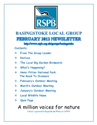 Basingstoke Local Group Website Is Currently Very Much Under Populated and It Would Be Appreciated If You Could Help out with Respect to This: Places to See Birds