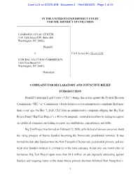 CLC V. FEC (21-1376) Complaint for Declaratory and Injunctive Relief