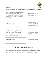 MP6/Ek4 Order Instituting Rulemaking Regarding Policies, Procedures