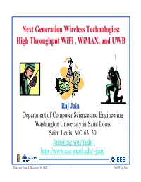 Next Generation Wireless Technologies: High Throughput