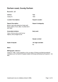 Peat Database Results County Durham
