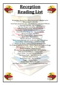 Reception Reading List