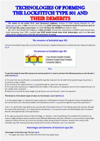 Technologies of Forming the Lockstitch Type 301 and Their Demerits