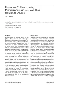 Diversity of Methane-Cycling Microorganisms in Soils and Their Relation to Oxygen