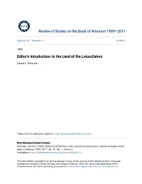 Editor's Introduction: in the Land of the Lotus-Eaters