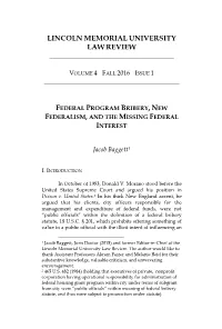 Federal Program Bribery, New Federalism, and the Missing Federal Interest