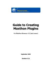 Guide to Creating Maxthon Plugins Page 3 of 33
