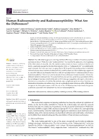 Human Radiosensitivity and Radiosusceptibility: What Are the Differences?