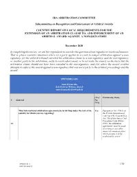 IBA ARBITRATION COMMITTEE Subcommittee on Recognition And