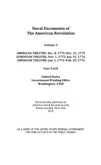 Naval Documents of the American Revolution, Volume 3, Part 3