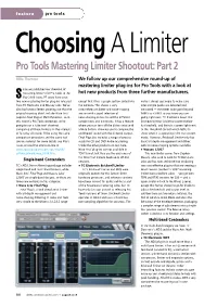 Pro Tools Mastering Limiter Shootout: Part 2