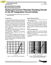 Quiescent Current Control for the RF Integrated Circuit Device Family