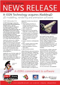 A-EON Technology Acquires Aladdin4d 3D Modelling, Rendering and Animation Software