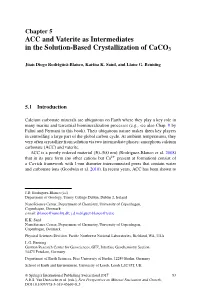 ACC and Vaterite As Intermediates in the Solution-Based Crystallization of Caco3