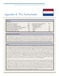 Appendix E: the Netherlands