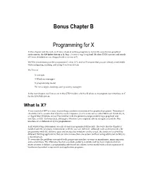 Bonus Chapter B Programming for X