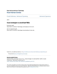 Good Strategies to Avoid Bad Fbds