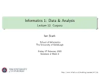 Informatics 1: Data & Analysis