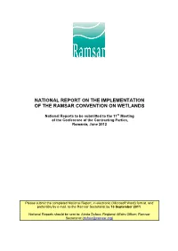 National Report on the Implementation of the Ramsar Convention on Wetlands