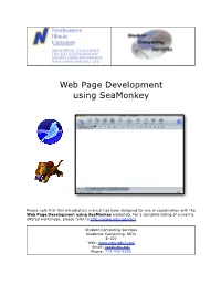 Web Page Development Using Seamonkey