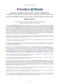 A New Prospectus in Respect of Depository Receipts of Triodos Bank Is Published Which Will Replace the Current Prospectus