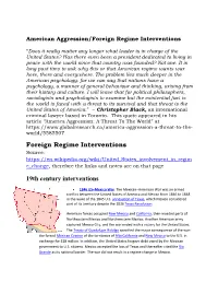 American Aggression – Foreign Regime Interventions