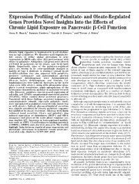 Expression Profiling of Palmitate