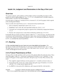 Isaiah 2-4, Judgment and Restoration in the Day of the Lord Overview