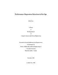 Performance Regression Detection in Devops