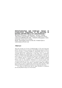 Suburbanisation and Landscape Change in Connecticut: Repetition of the Patterns in Estonia and Elsewhere in Central Europe? Abst