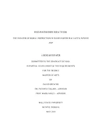 The Theater of Moral Instruction in David Foster Wallace’S Infinite