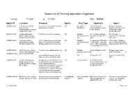 Weekly List of Planning Applications Registered