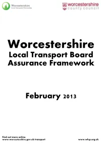 Worcestershire Local Transport Board Framework