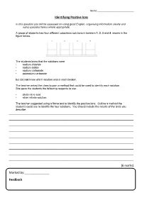 Identifying Positive Ions