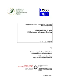 Linking CDM & JI with EU Emission Allowance Trading