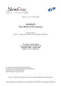 NEWGOV New Modes of Governance