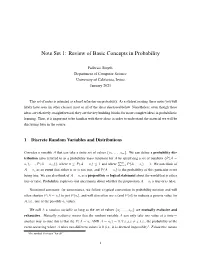Note Set 1: Review of Basic Concepts in Probability